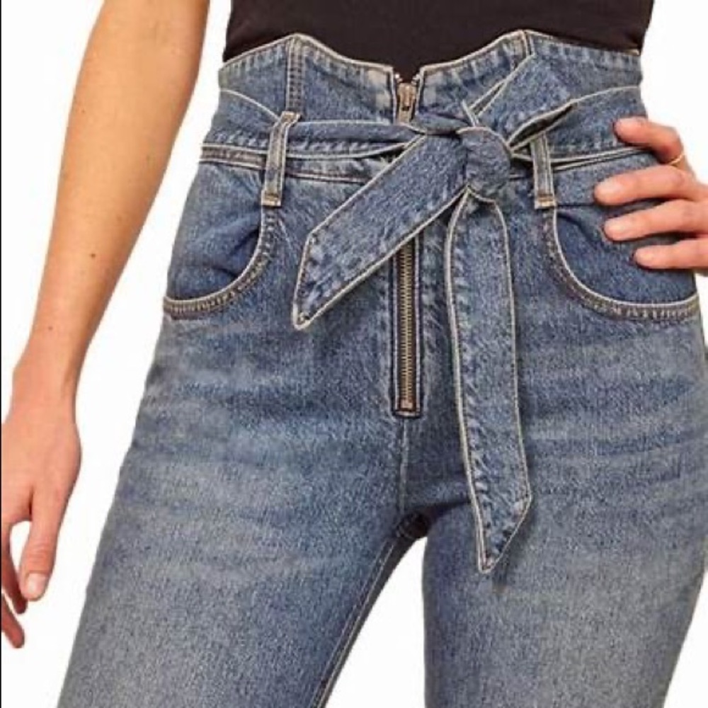Reformation Yasmin Belted Paperbag Jeans